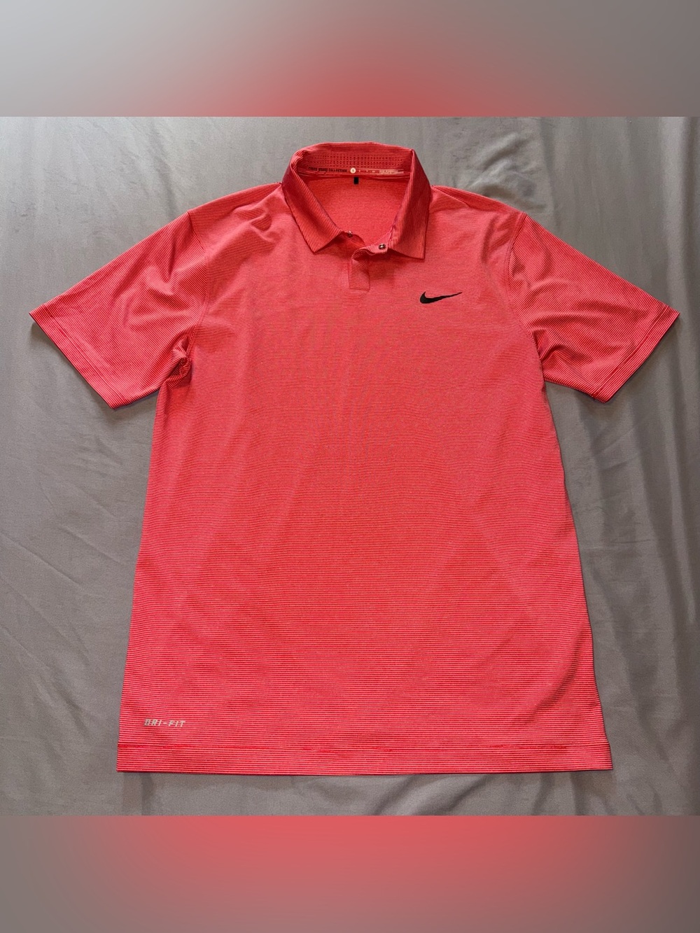 Nike Men's Coral Red Dri-FIT Polo Shirt